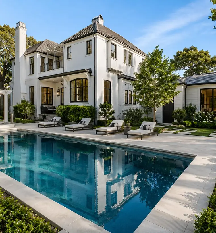 Custom pool and outdoor living space