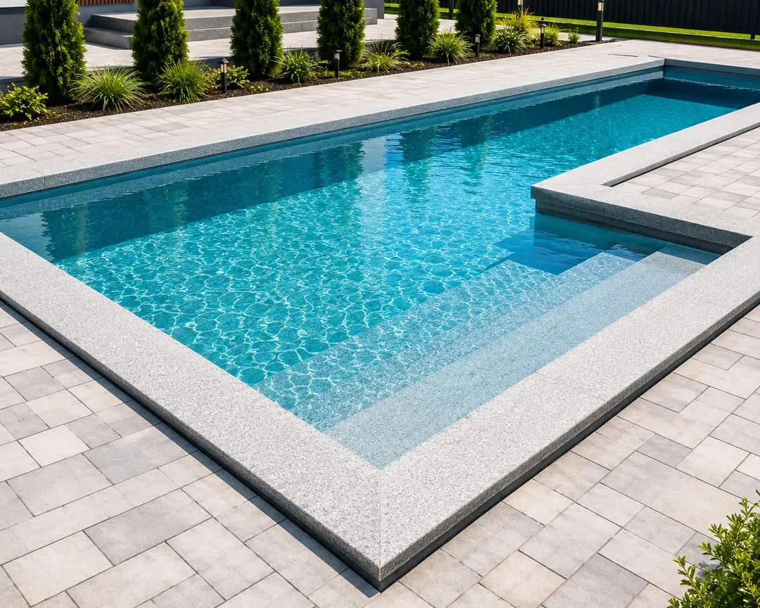 Custom rectangular pool with water feature built in Sarasota FL