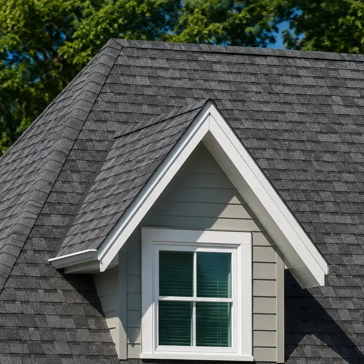 Home with new asphalt shingle roof — Sunrise Contractors