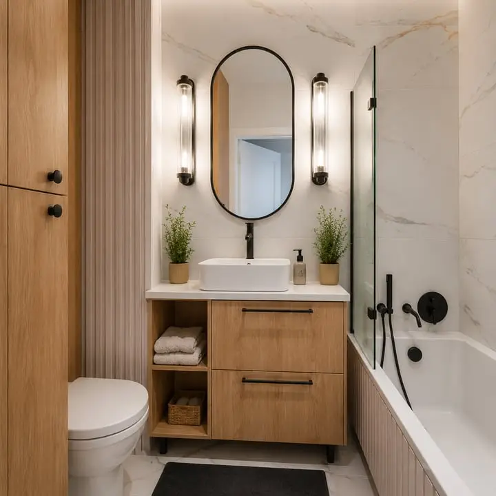 Modern bathroom renovation by Sunrise Contractors in Sarasota FL